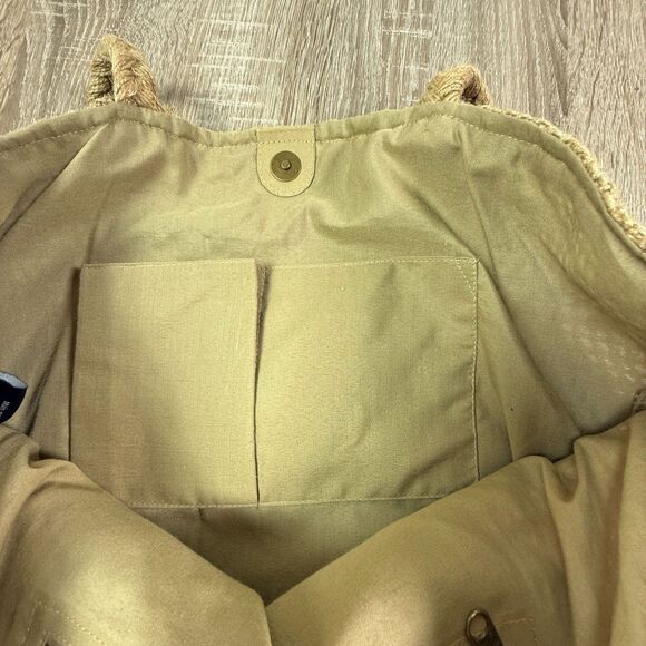 Chloe & Lex Jute Tote Bag Aztec Southwestern Pattern 19 x 19" Snap Closure Boho - Picture 12 of 14